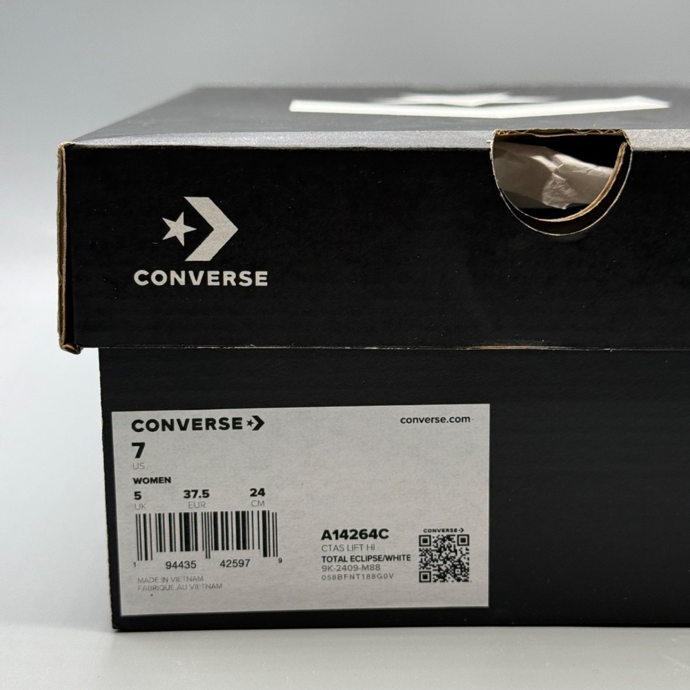 Converse Women's 7 Hi Top Sneakers Platform CTAS Lift Embroidered Flower A14264C - Picture 8 of 13